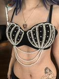Dance Bra - Black & White, Mermaid Style
