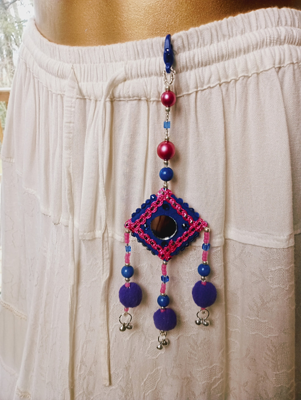 TASSELS - Mirrored, Pom Pom Tassel - Blue, Pink, Purple