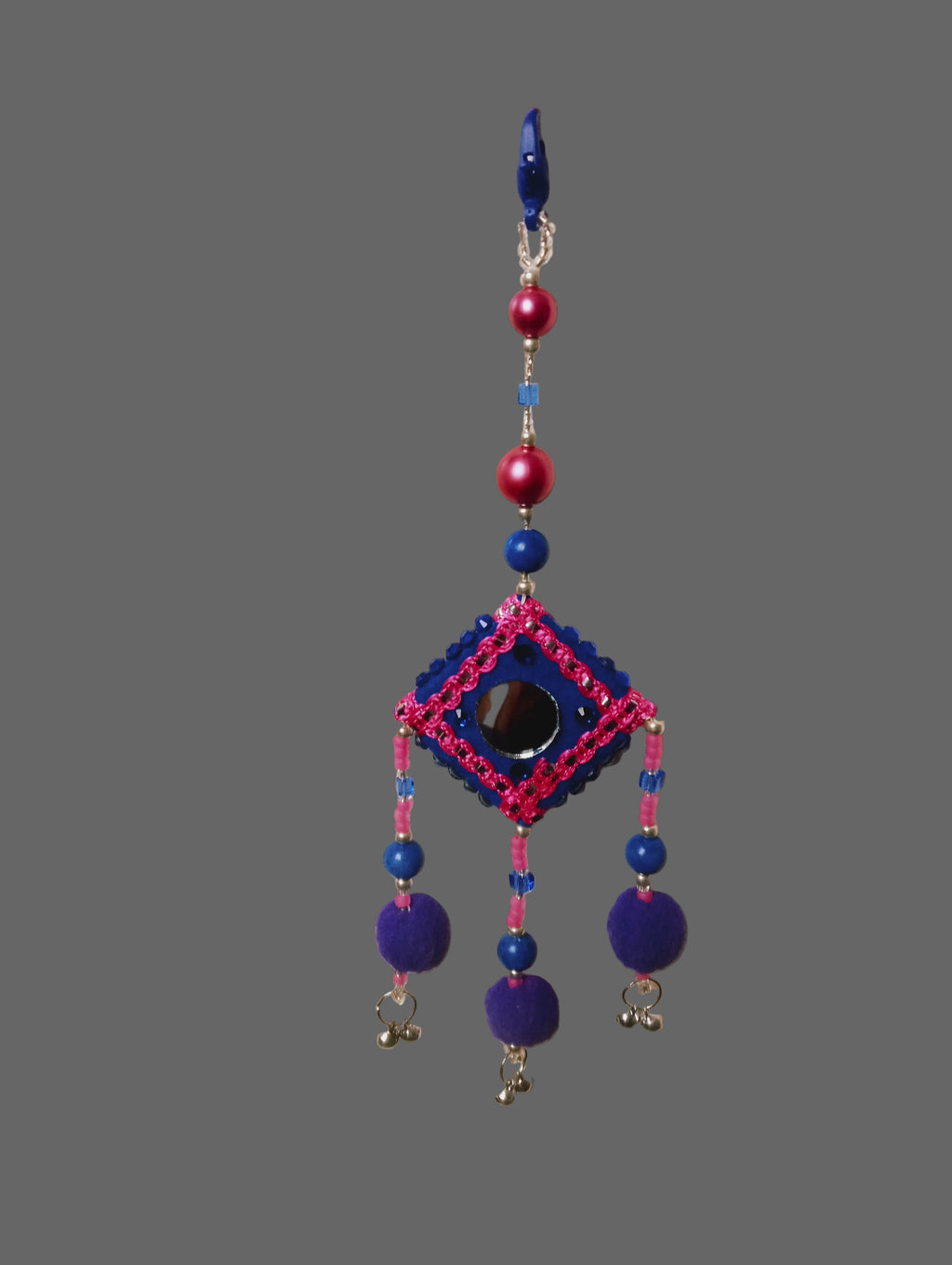 TASSELS - Mirrored, Pom Pom Tassel - Blue, Pink, Purple